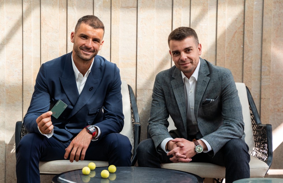 Le tennisman Grigor Dimitrov aux côtés Hristo Borisov, CEO de Payhawk